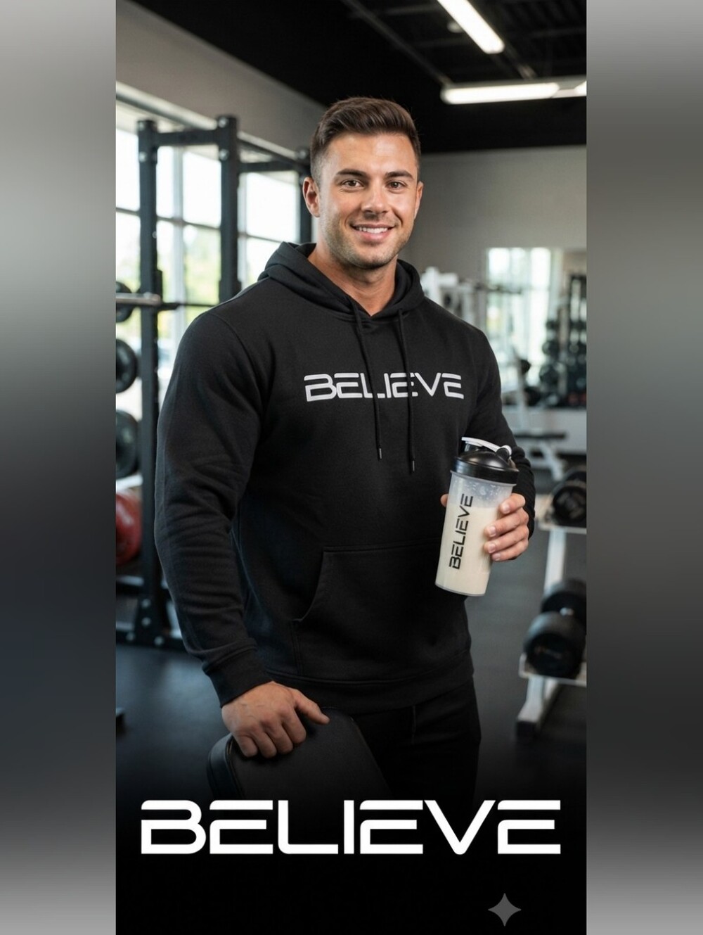 Mens Believe Supplements Hoodie. 2XL